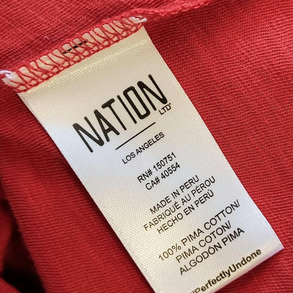 Nation LTD Habida Rouge Red Smocked Flutter Sleeve Top Size Small - Picture 8 of 11